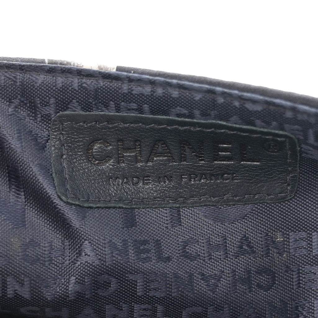 Chanel Silk Lambskin Tahiti Timeless Flap Navy White