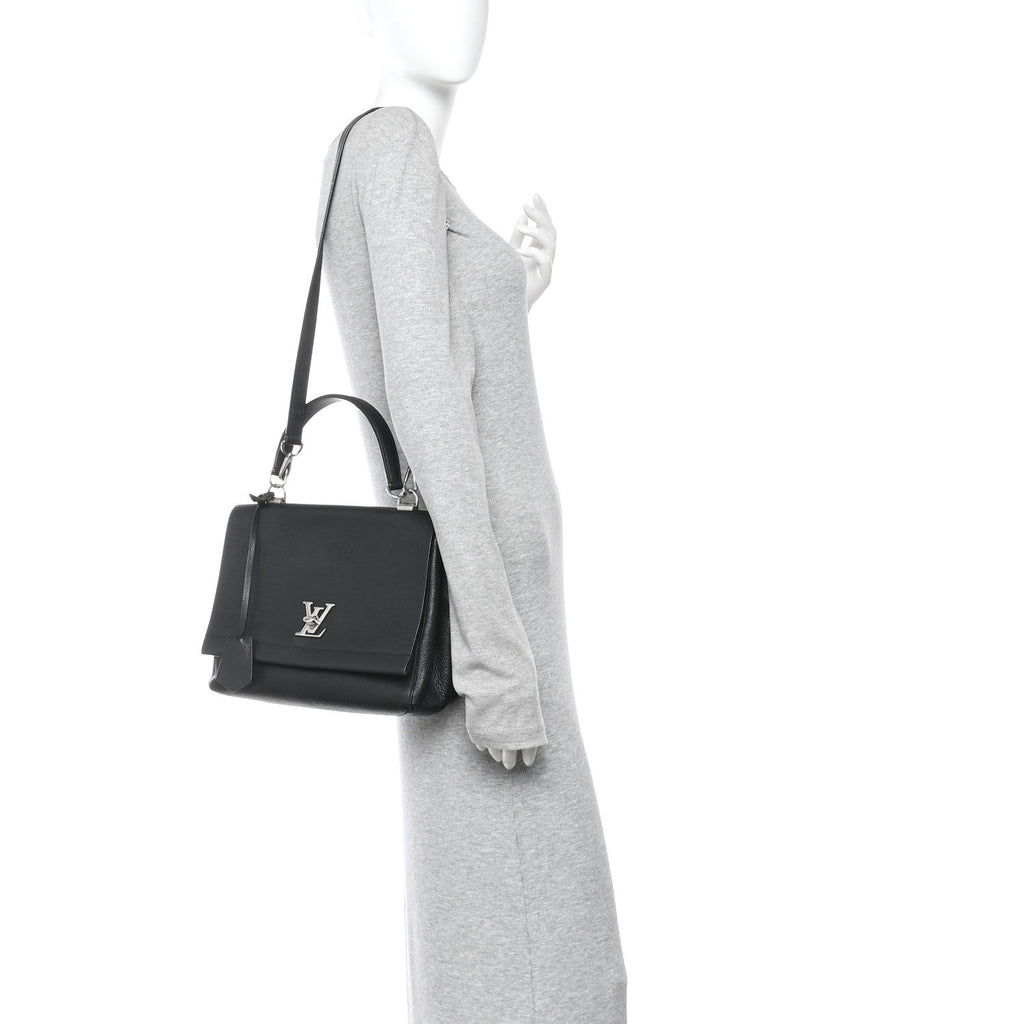 Louis Vuitton Soft Calfskin Lockme II Top Handle Black