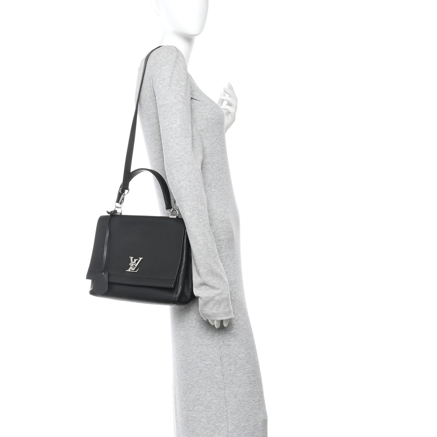 Louis Vuitton Soft Calfskin Lockme II Top Handle Black