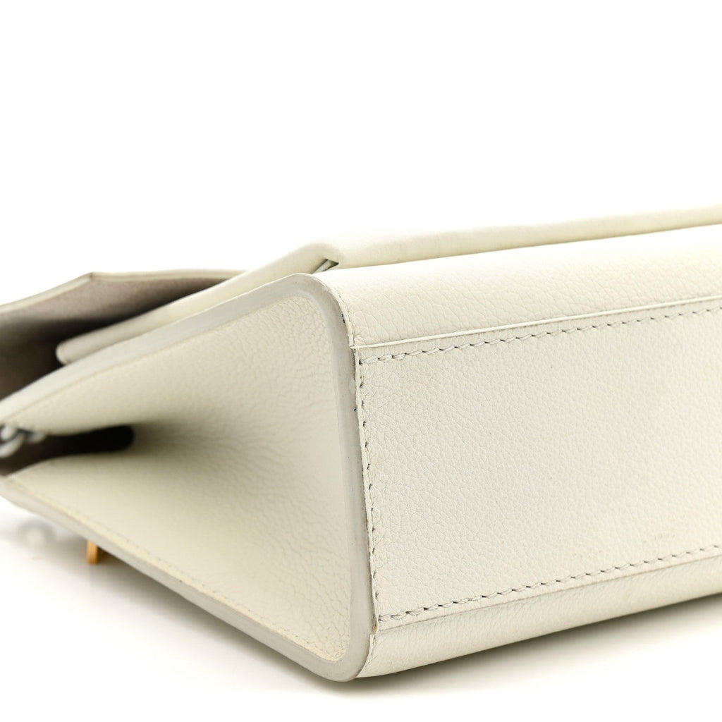 Louis Vuitton Soft Calfskin Mylockme Chain Bag BB White