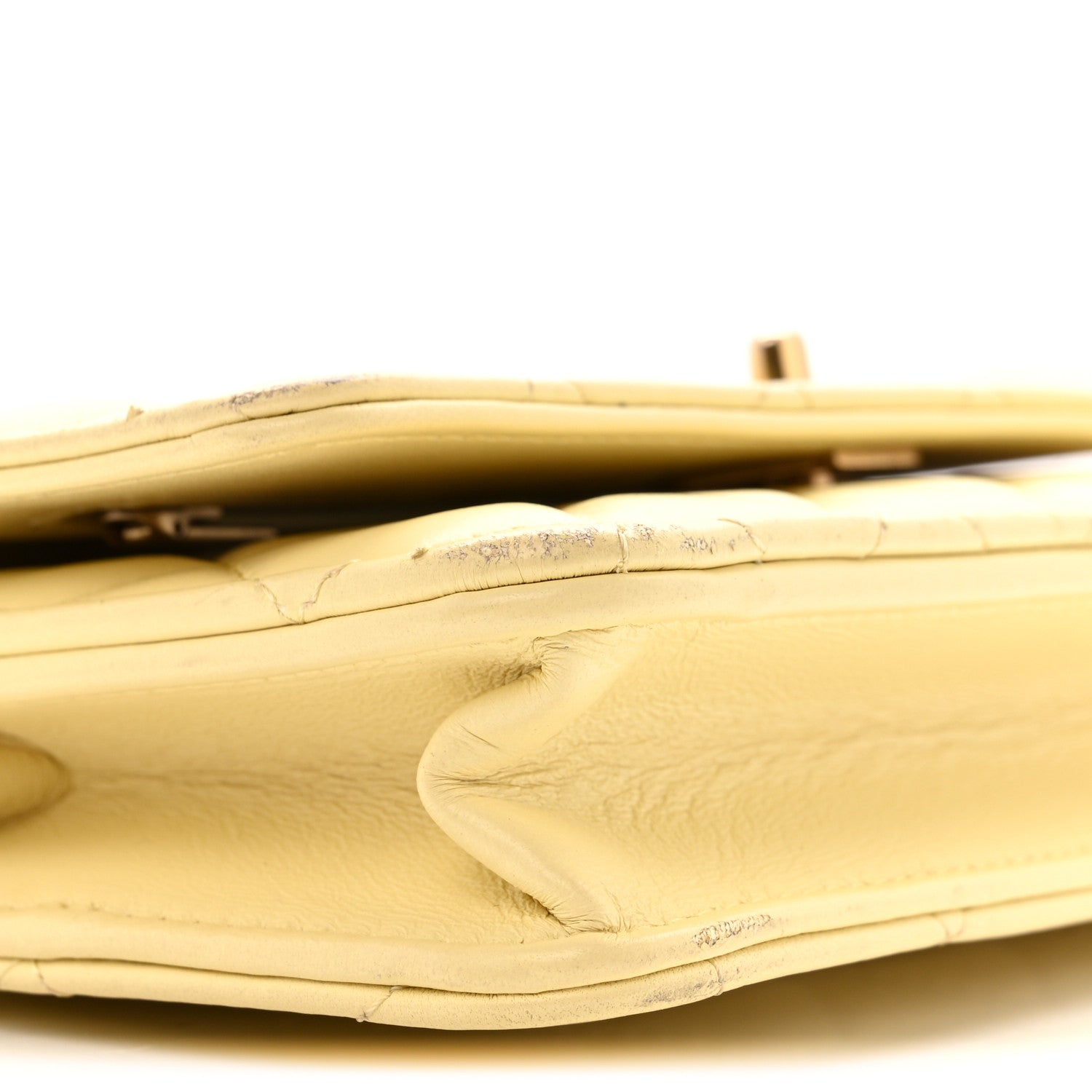 Chanel Lambskin Quilted Sweet Camellia Wallet on Chain WOC Yellow
