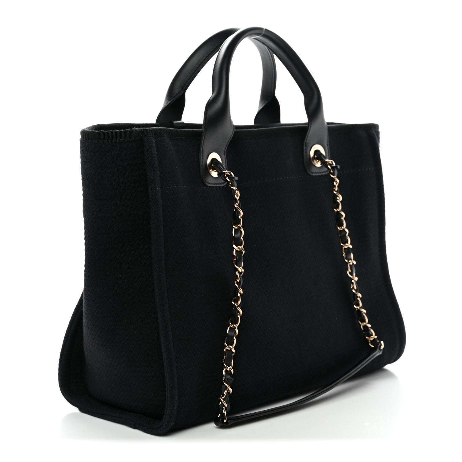 Chanel Mixed Fibers Small Deauville Tote Black