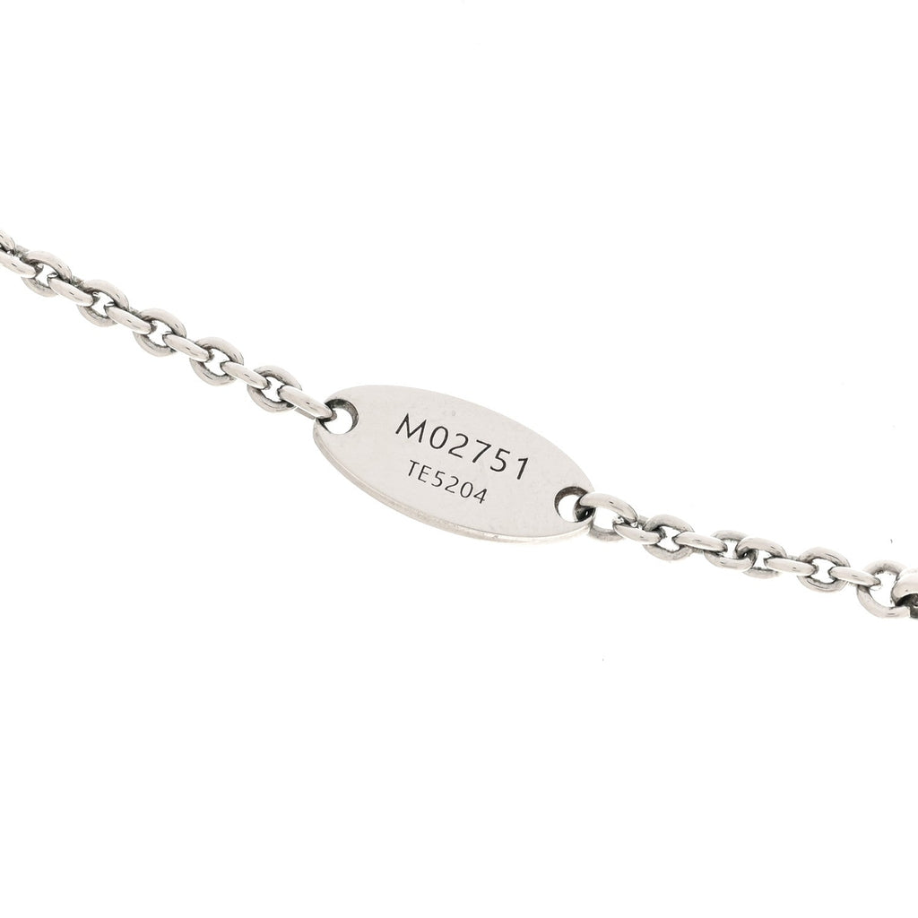 Louis Vuitton Metal Crystal LV Iconic Necklace Silver