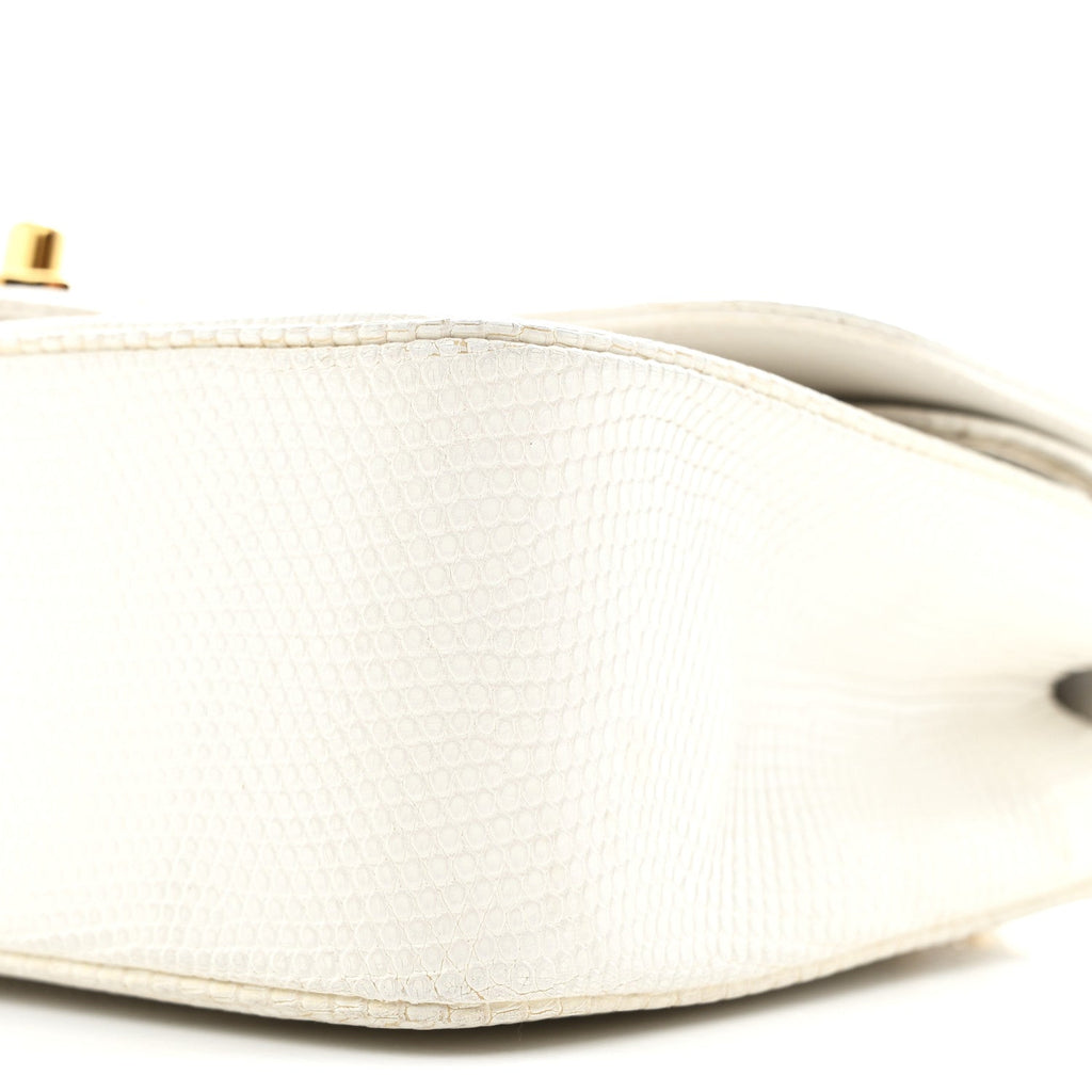 Chanel Lizard Small Double Flap White