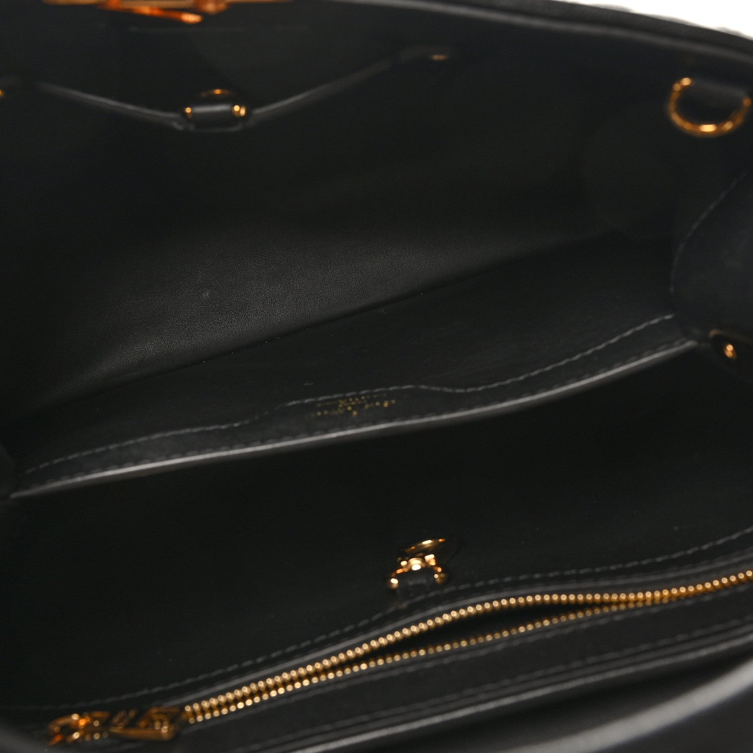 Louis Vuitton Lambskin Quilted Flower Capucines PM Black