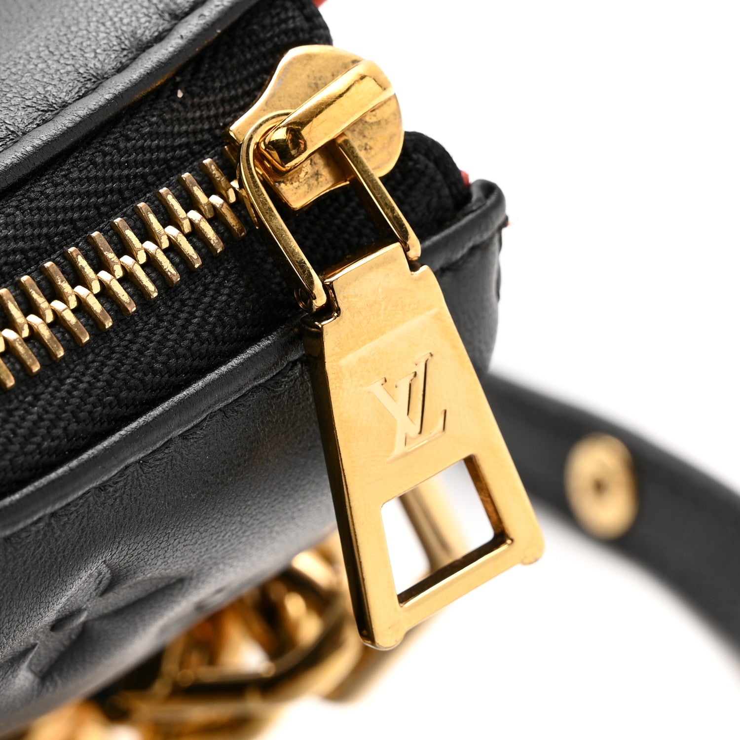Louis Vuitton Lambskin Embossed Monogram Coussin BB Black