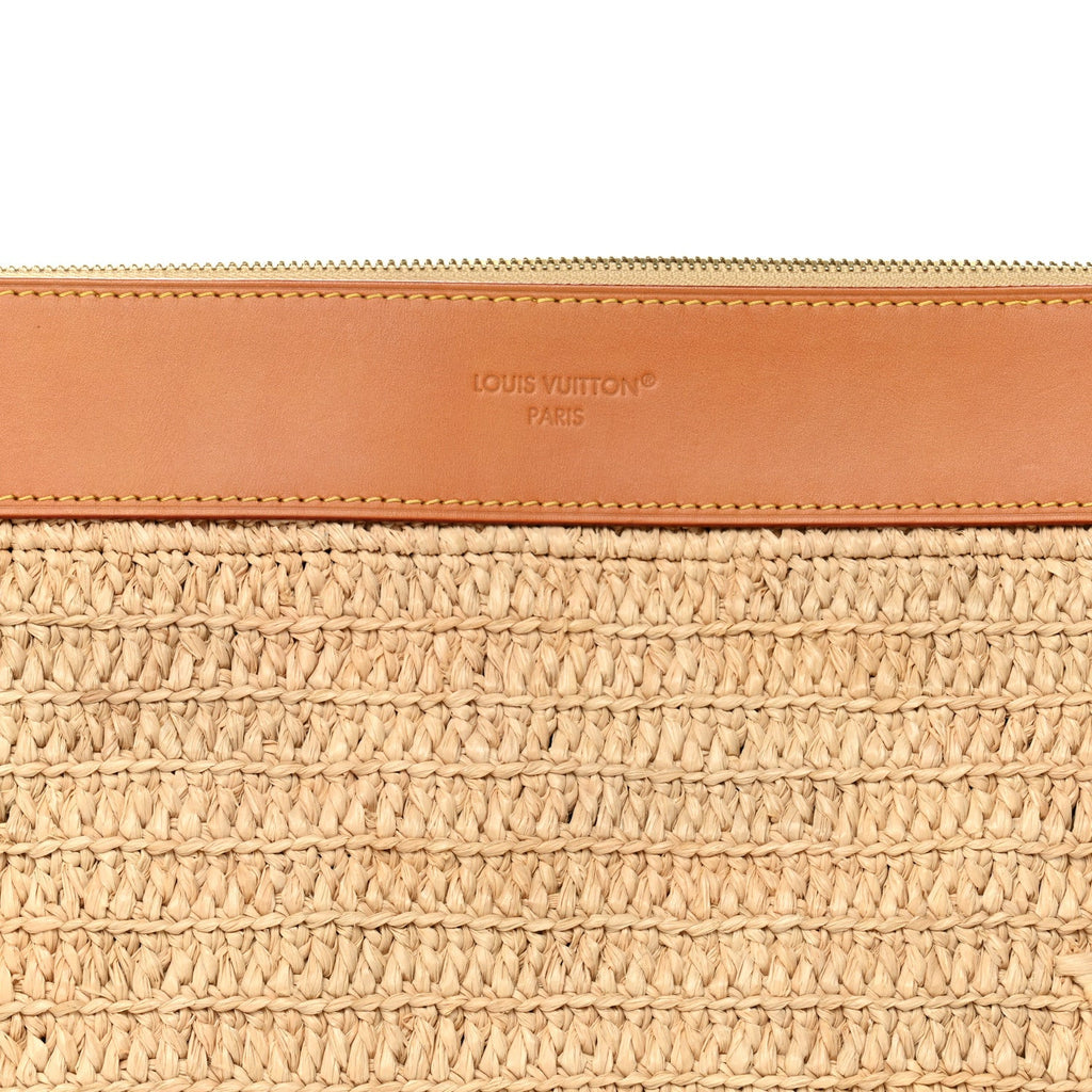 Louis Vuitton Raffia Pochette Voyage Souple Natural Beige