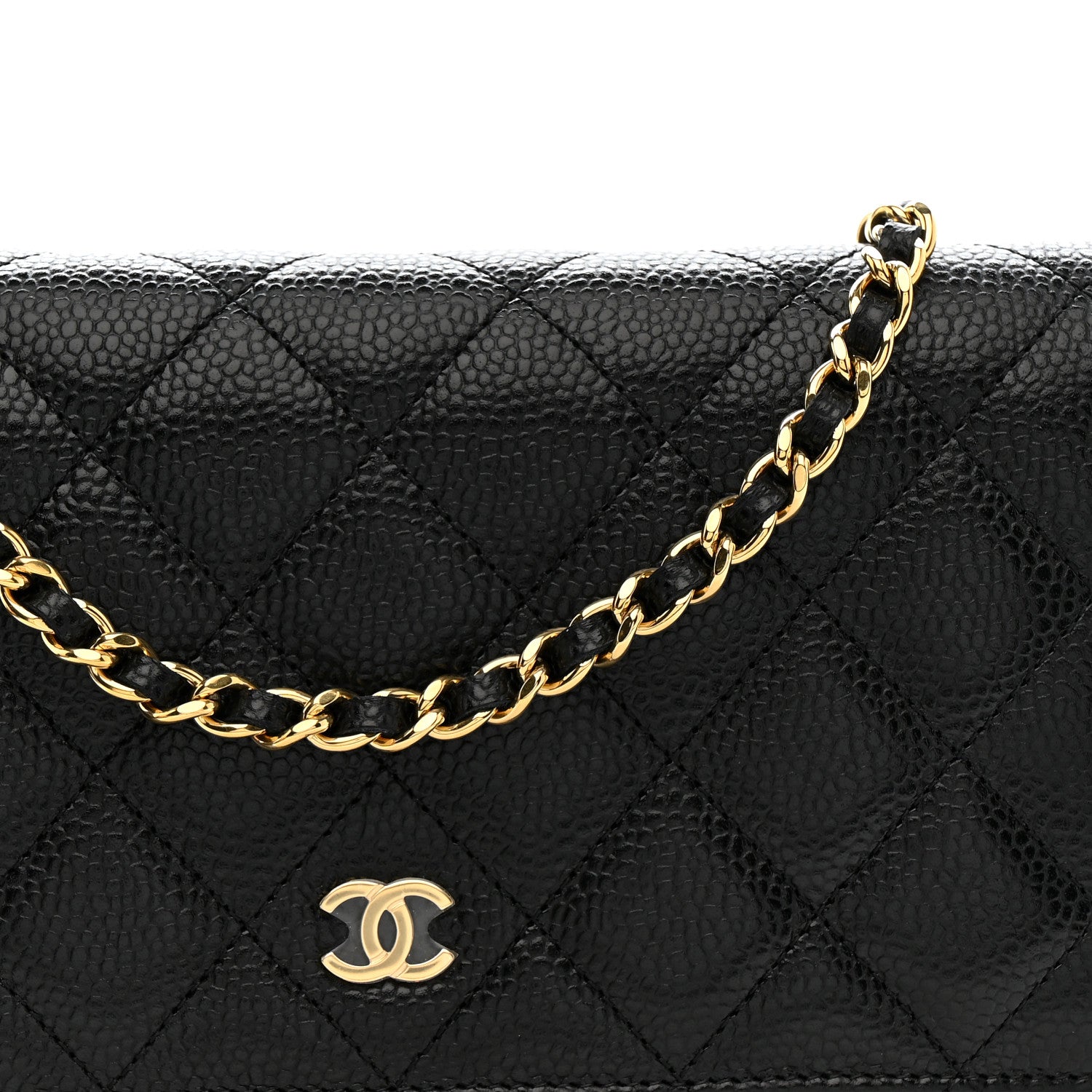 Chanel Caviar Quilted Wallet on Chain WOC Black