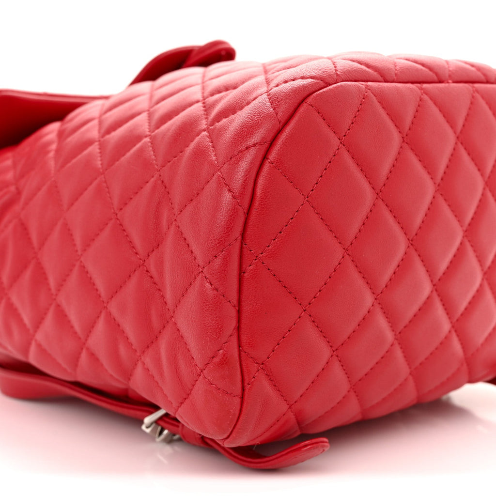 Chanel Lambskin Quilted Small Urban Spirit Backpack Red
