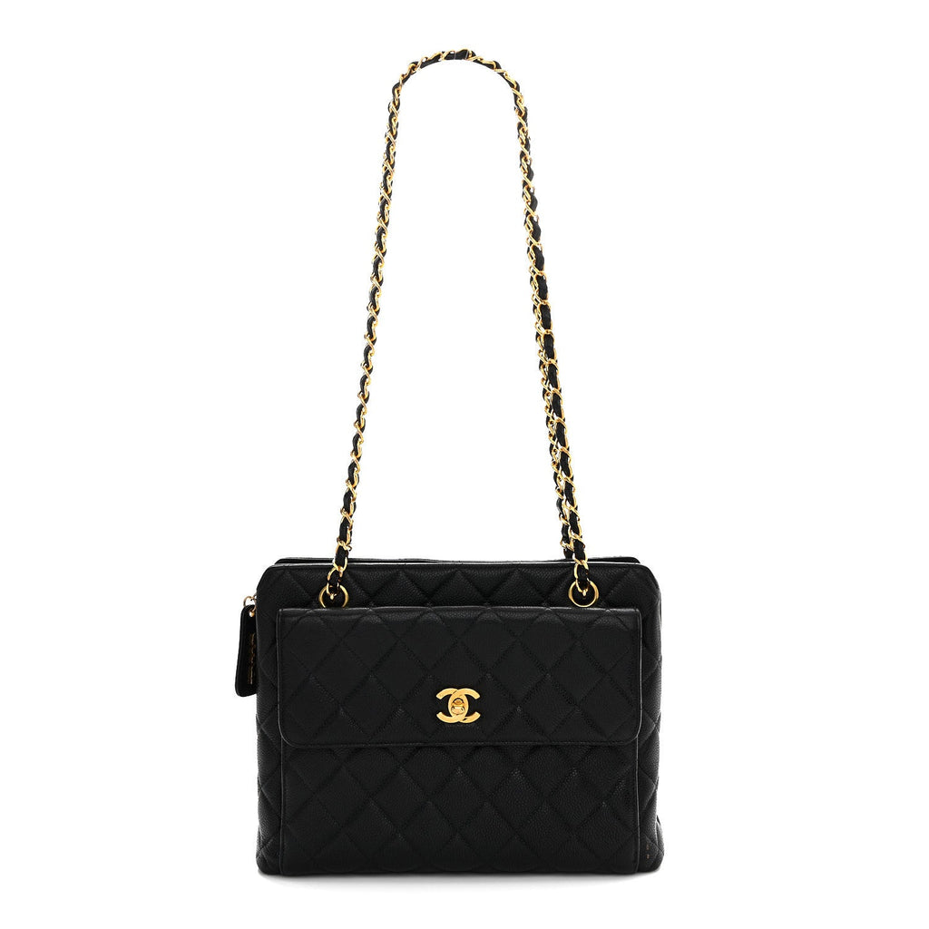 Chanel Caviar Quilted Flap Shoulder Bag Black