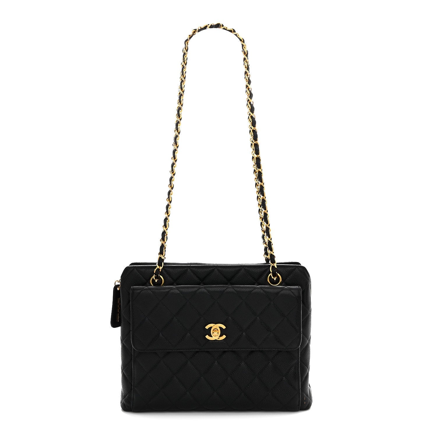 Chanel Caviar Quilted Flap Shoulder Bag Black