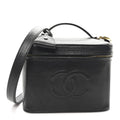 Chanel Caviar CC Vanity Train Case Black
