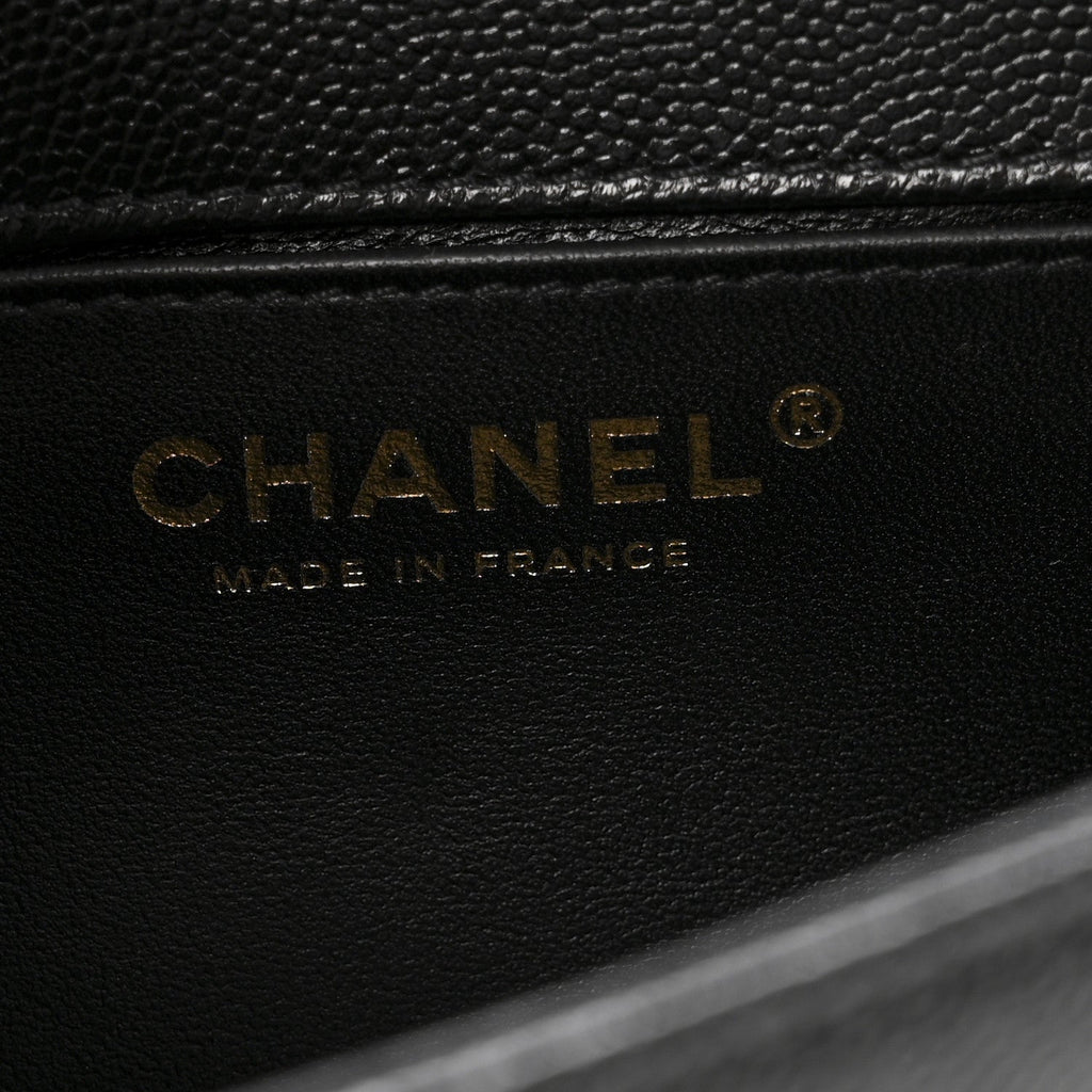 Chanel Caviar Chevron Quilted Small Boy Flap Black