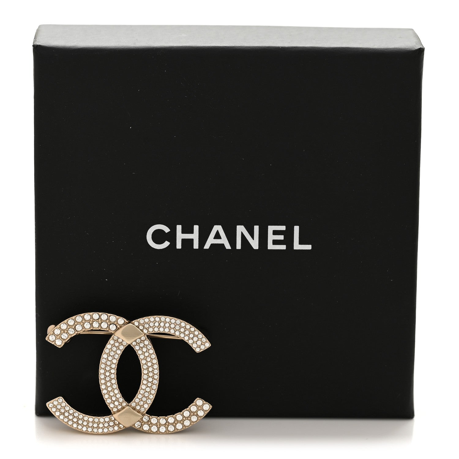 Crystal CC Brooch Gold
