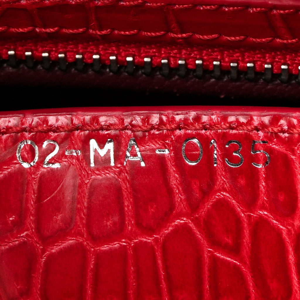 Christian Dior Alligator Medium Lady Dior Red