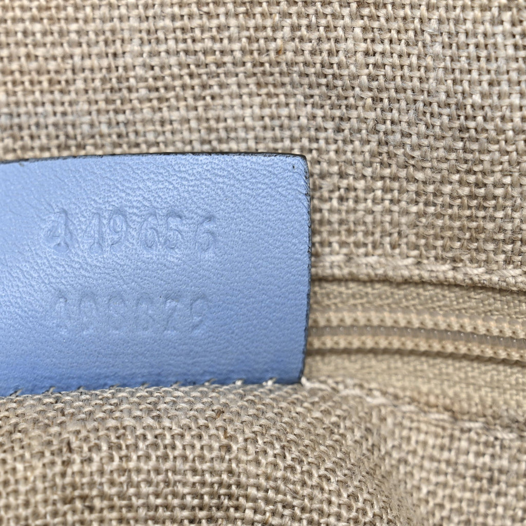 Gucci Soft Microguccissima Small Zippered Satchel Light Blue