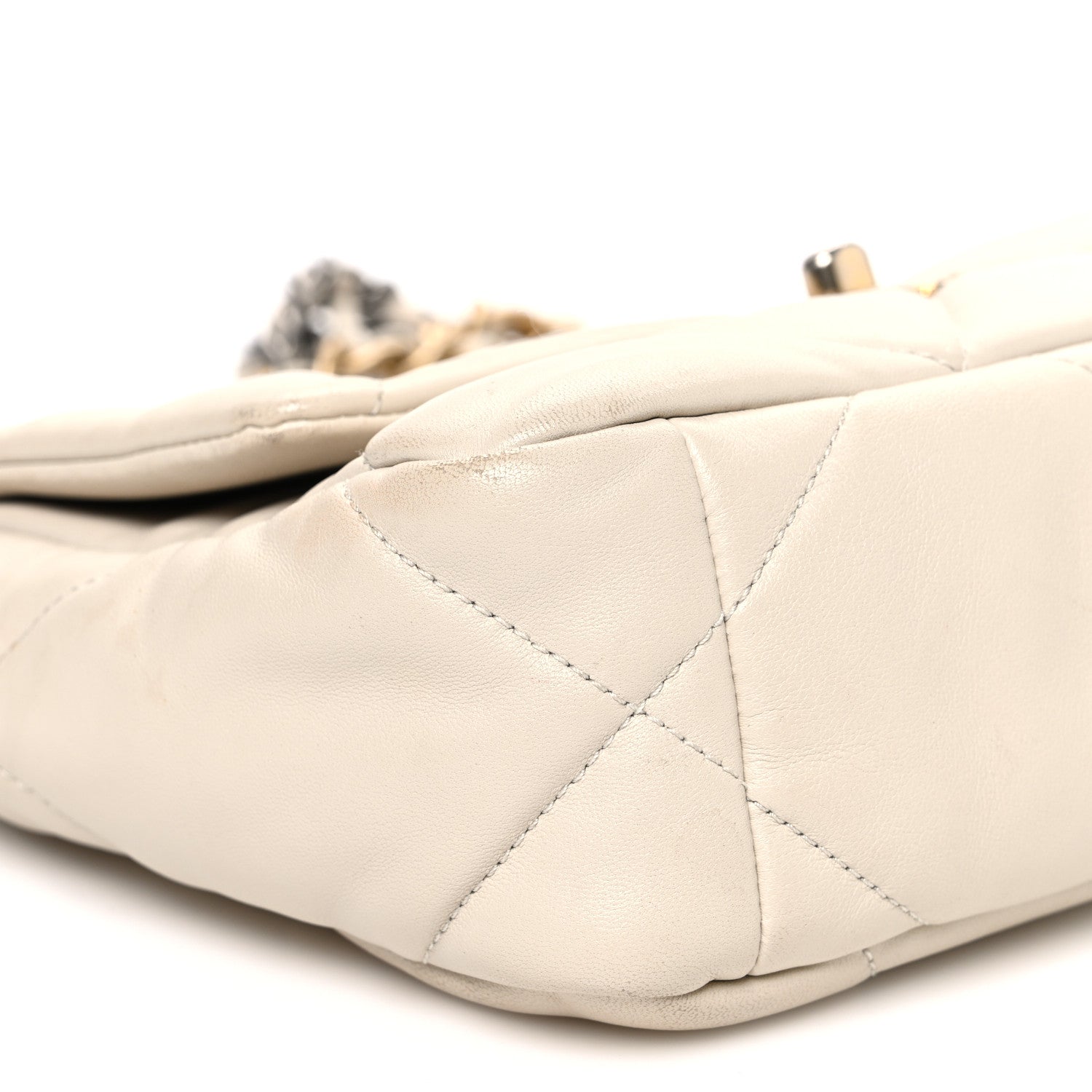 Chanel Goatskin Quilted Medium Chanel 19 Flap Beige