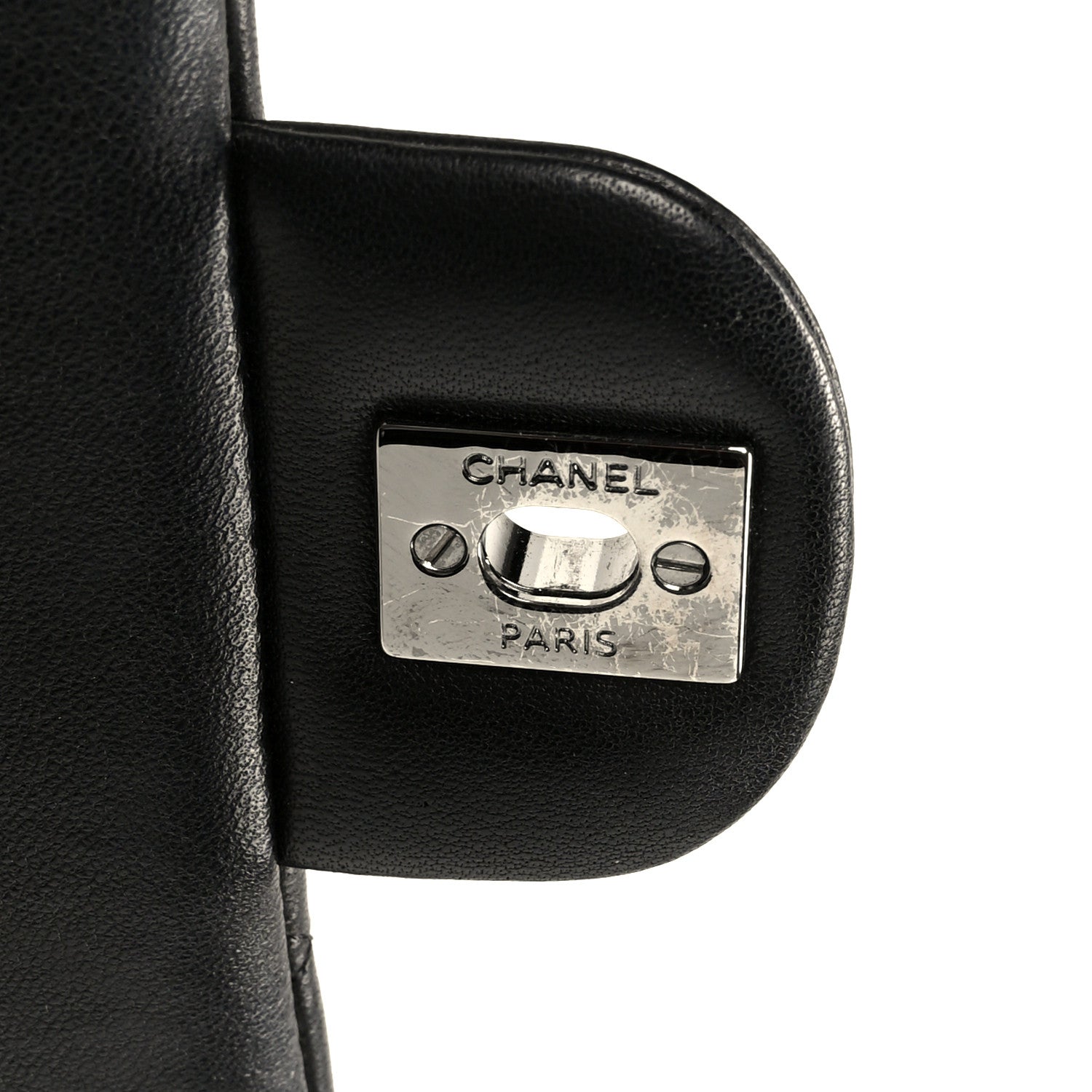 Chanel Lambskin Quilted Clutch With Chain Flap Black