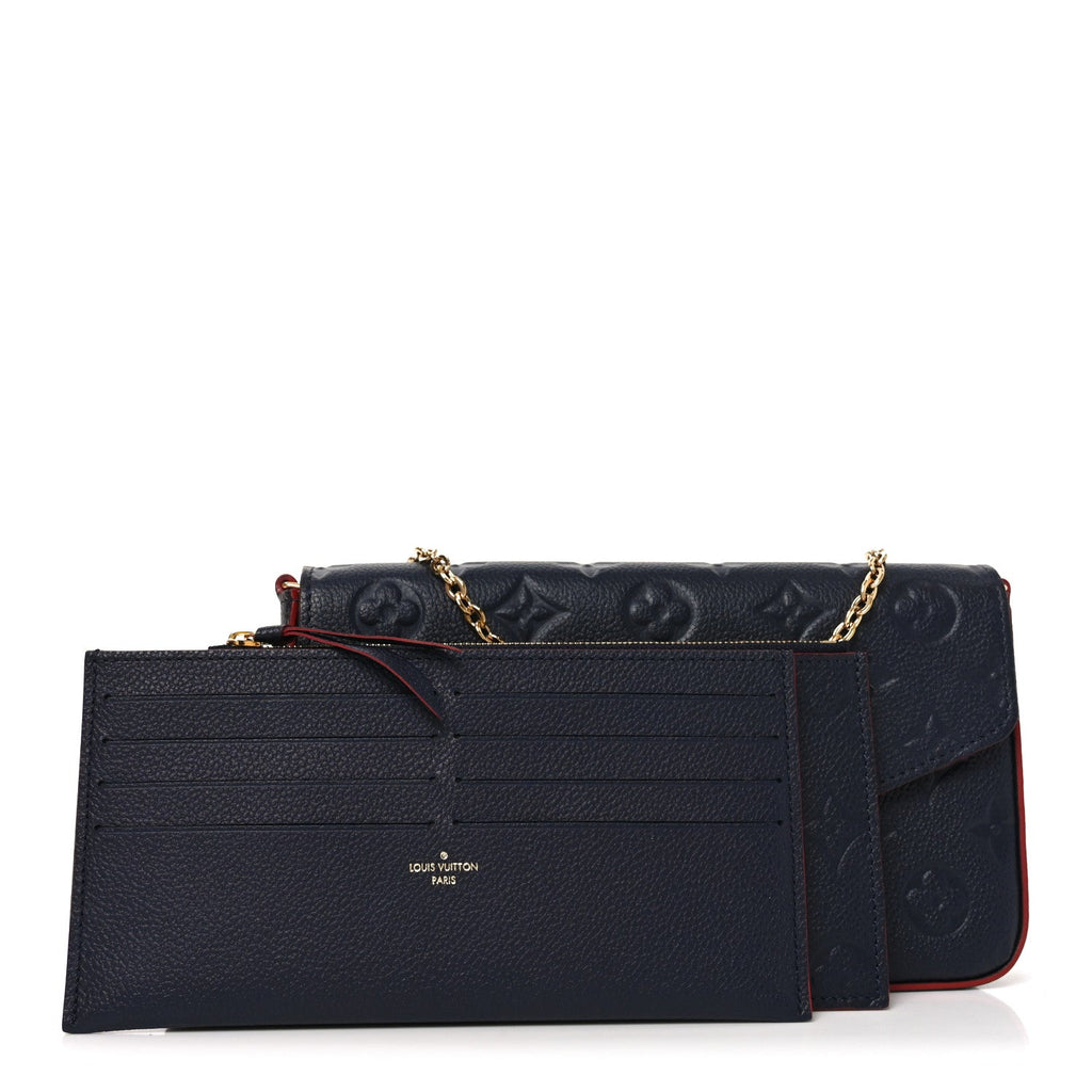 Louis Vuitton Empreinte Pochette Felicie Chain Wallet Marine Rouge