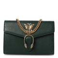 Gucci Calfskin Garden Dionysus Chain Wallet Emerald