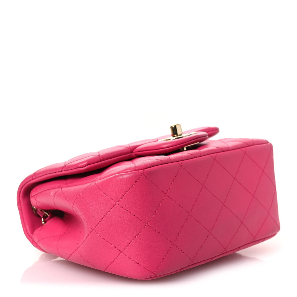 Chanel Lambskin Quilted Mini Square Flap Pink