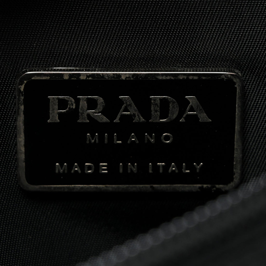 Prada Nylon Mini Flat Messenger Bag Black