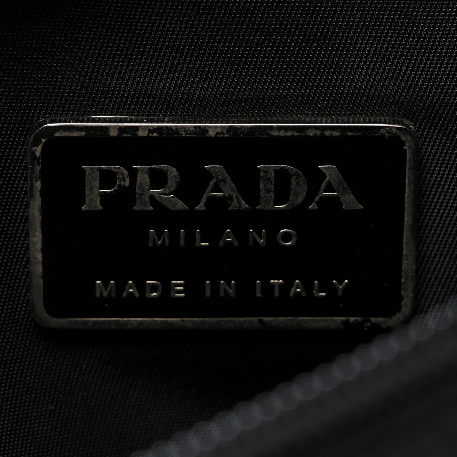 Prada Nylon Mini Flat Messenger Bag Black