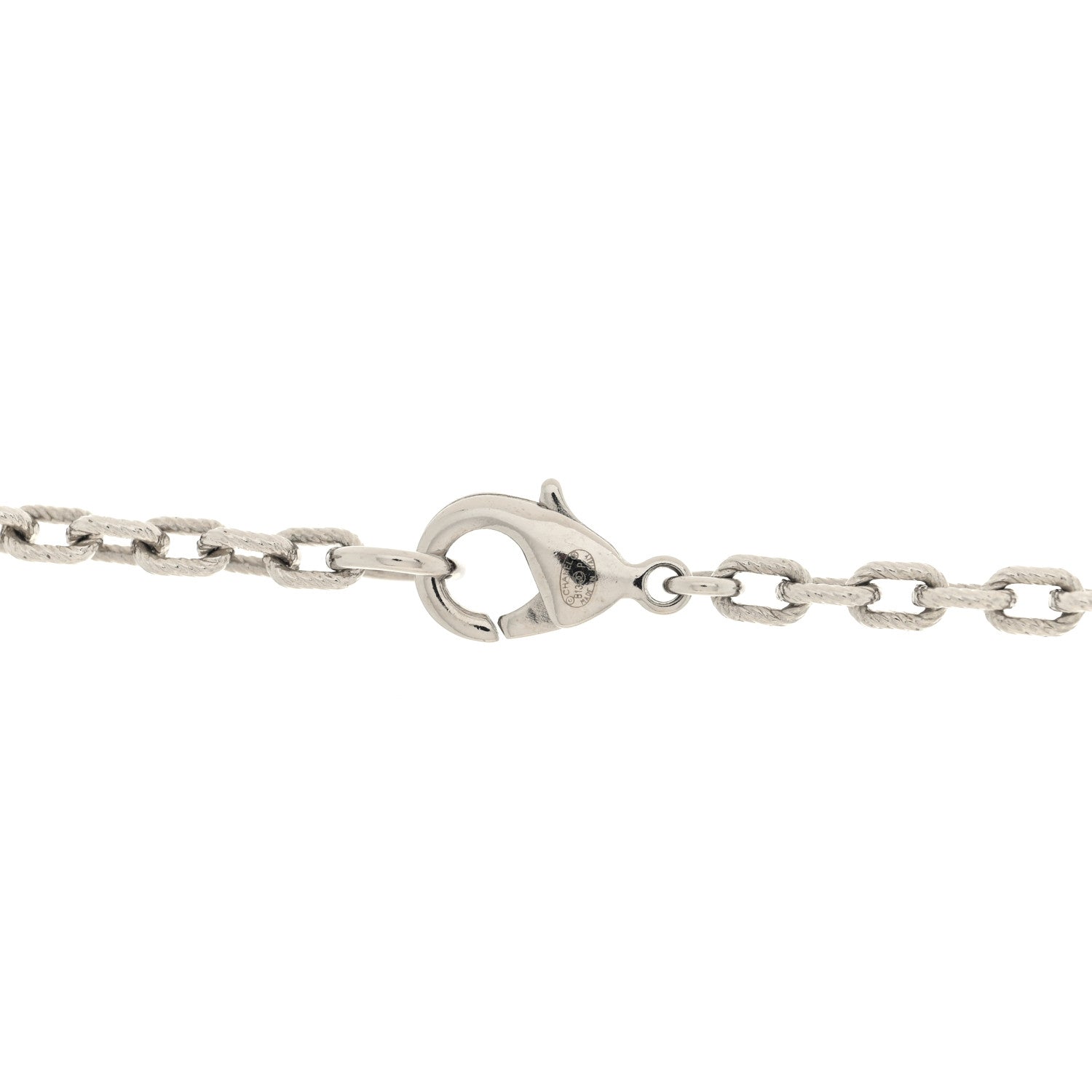 Pearl Baguette Crystal CC Long Necklace Silver