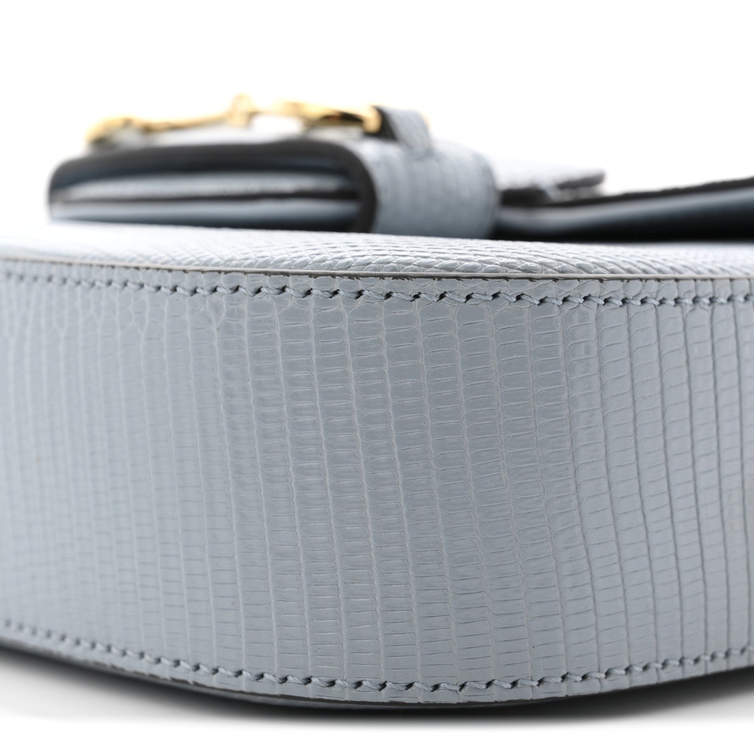 Gucci Lizard Web Mini Horsebit 1955 Shoulder Bag Light Blue