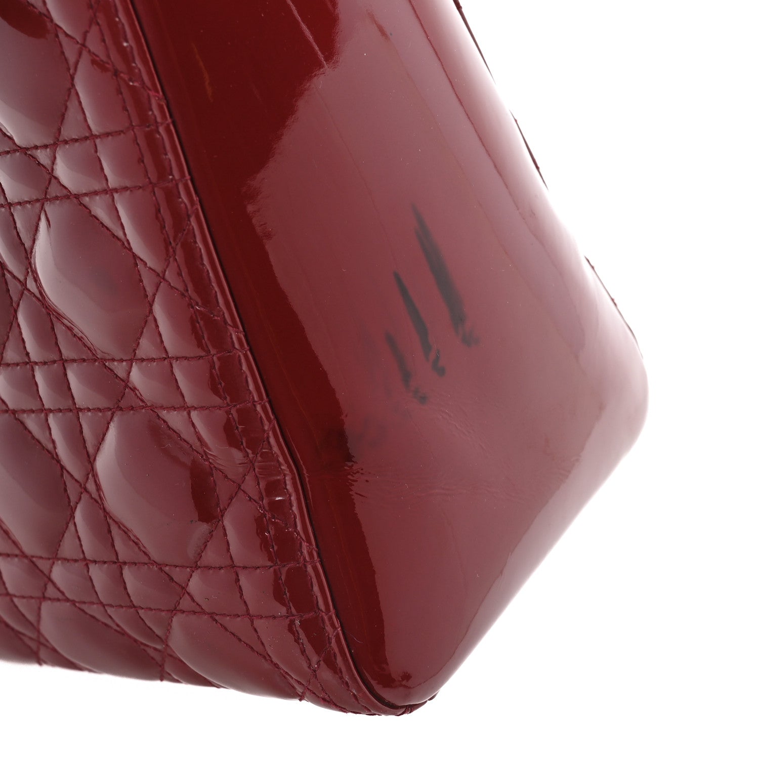 Christian Dior Patent Cannage Medium Lady Dior Red