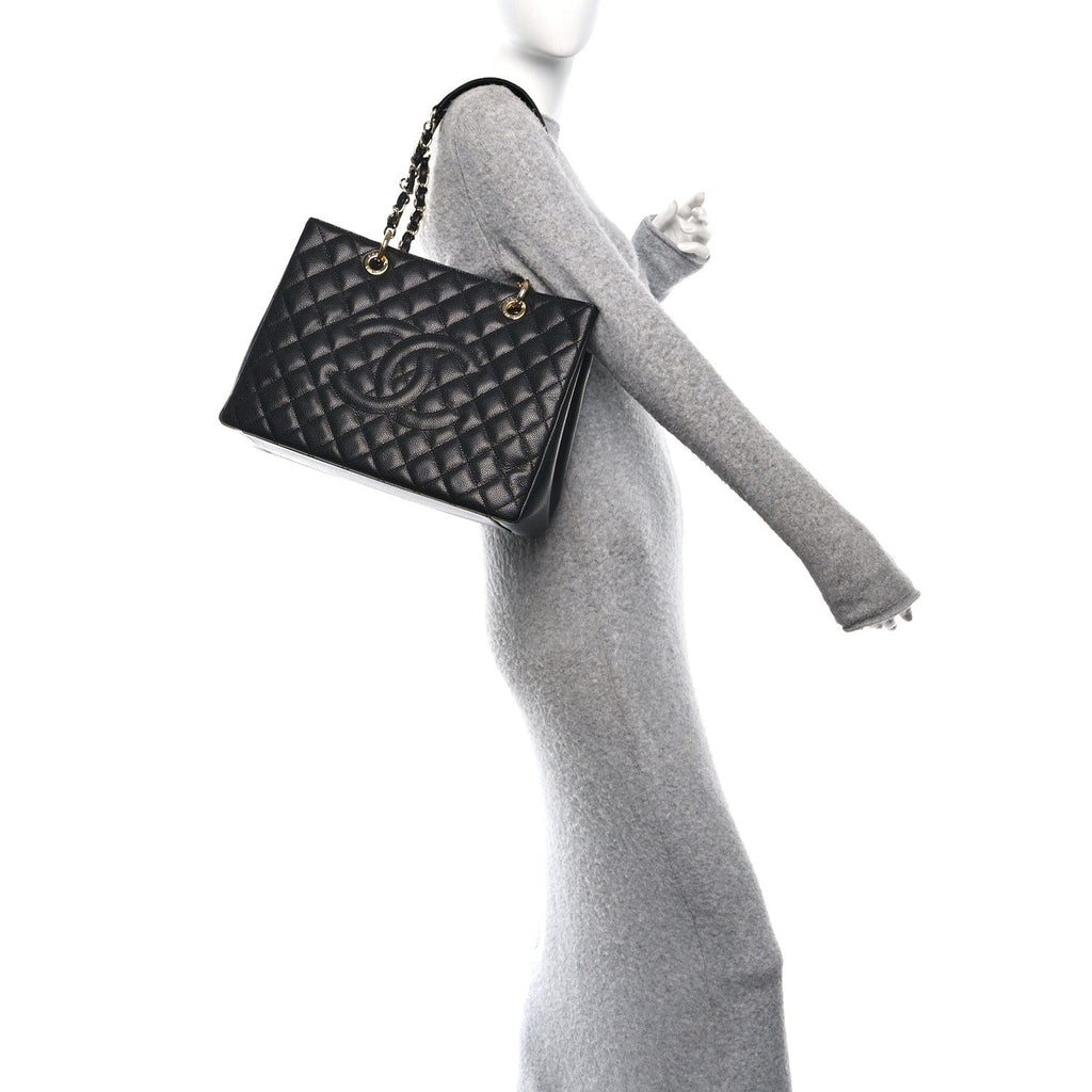 Chanel Caviar Quilted Grand Shopping Tote GST Black