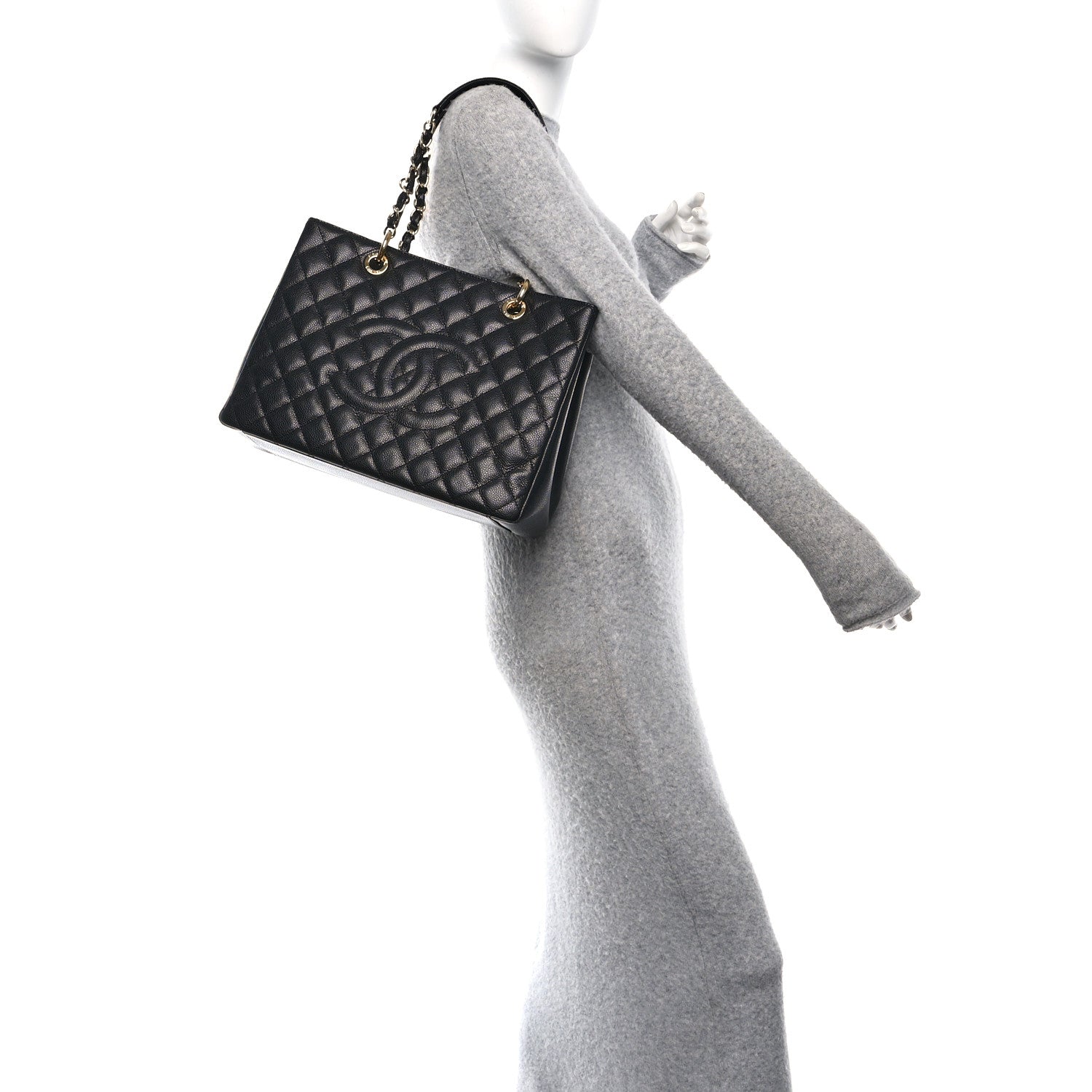 Chanel Caviar Quilted Grand Shopping Tote GST Black