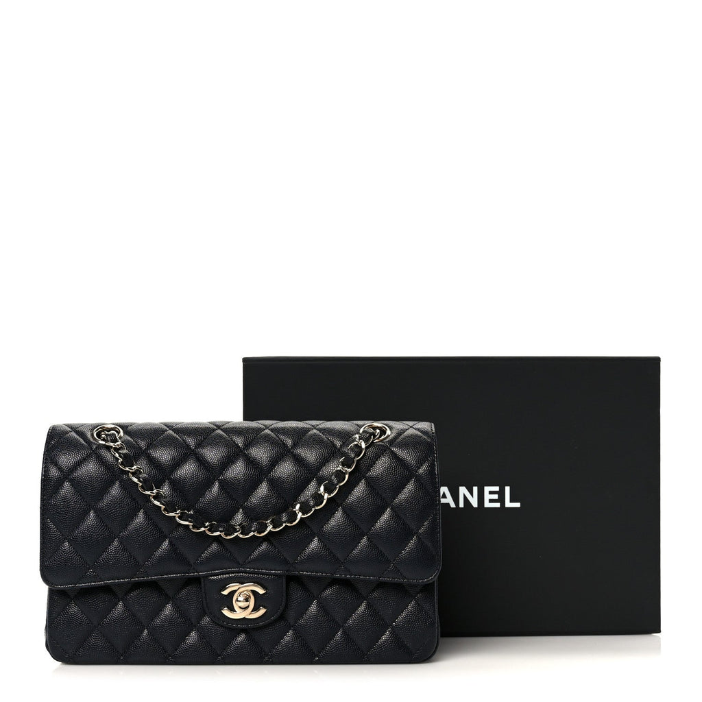 Chanel Caviar Quilted Medium Double Flap Navy