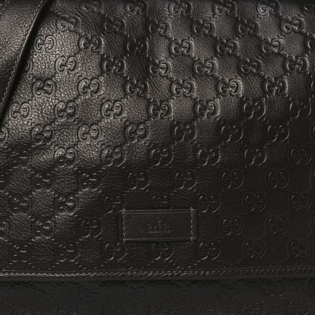 Gucci Guccissima Medium Flap Messenger Bag Chocolate