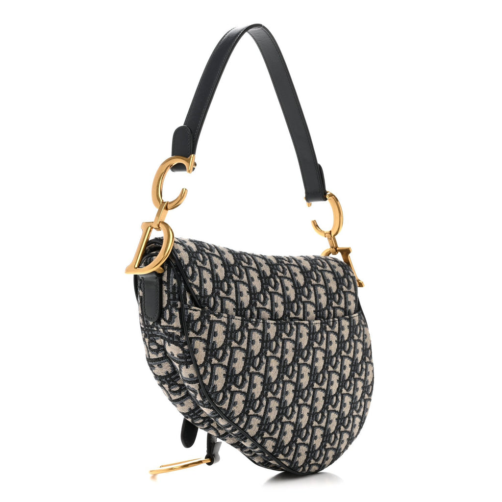 Christian Dior Oblique Saddle Bag Blue