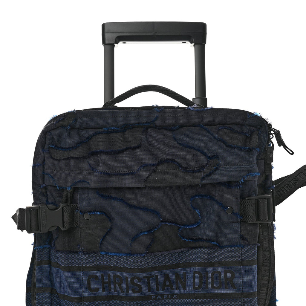 Christian Dior Canvas Small Diortravel Suitcase Blue Multicolor
