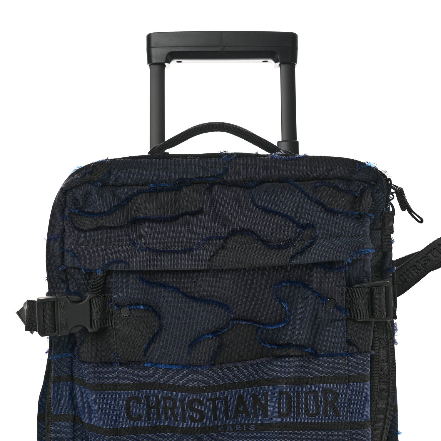 Christian Dior Canvas Small Diortravel Suitcase Blue Multicolor