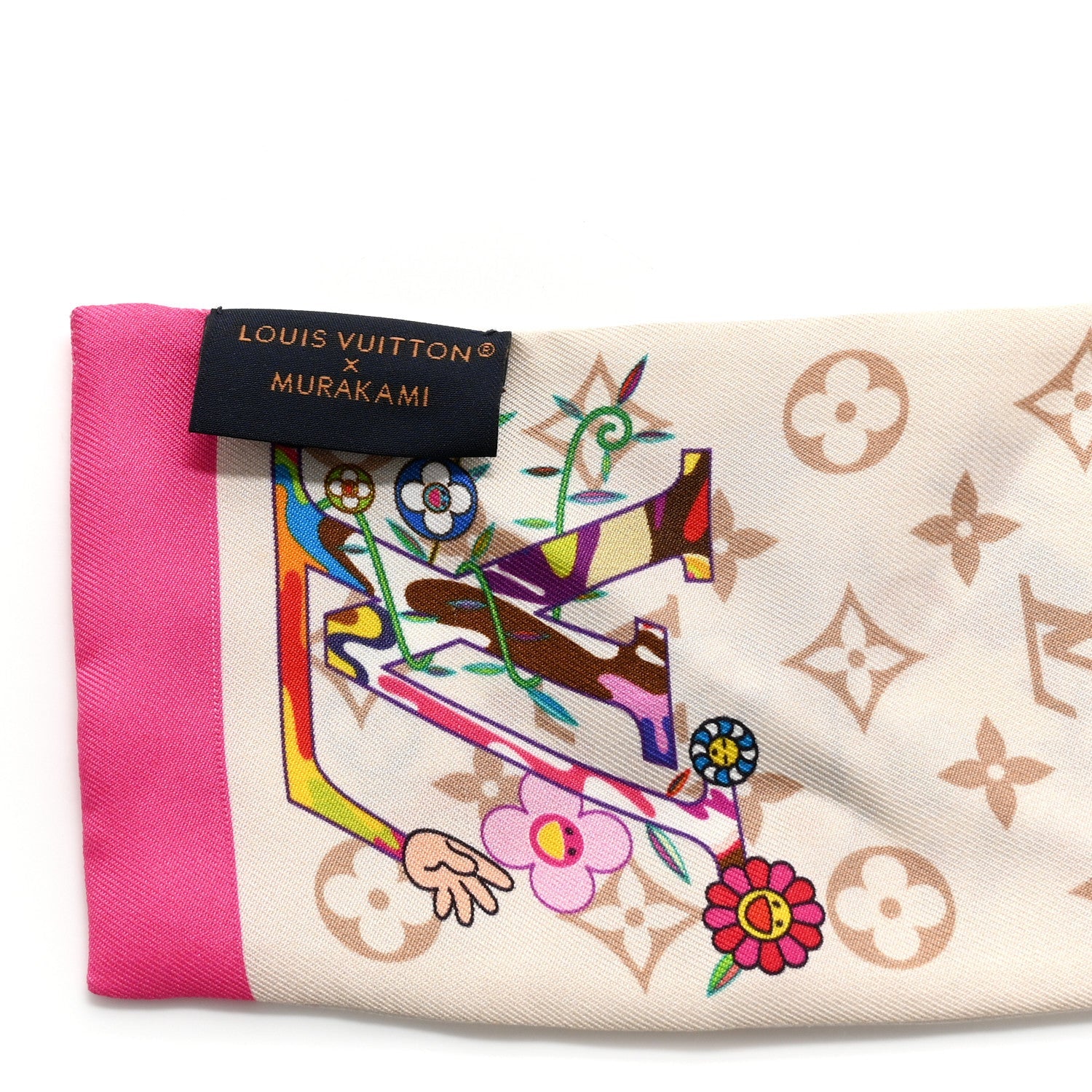 Louis Vuitton LV X TM Silk Superflat Monogram Bandeau White