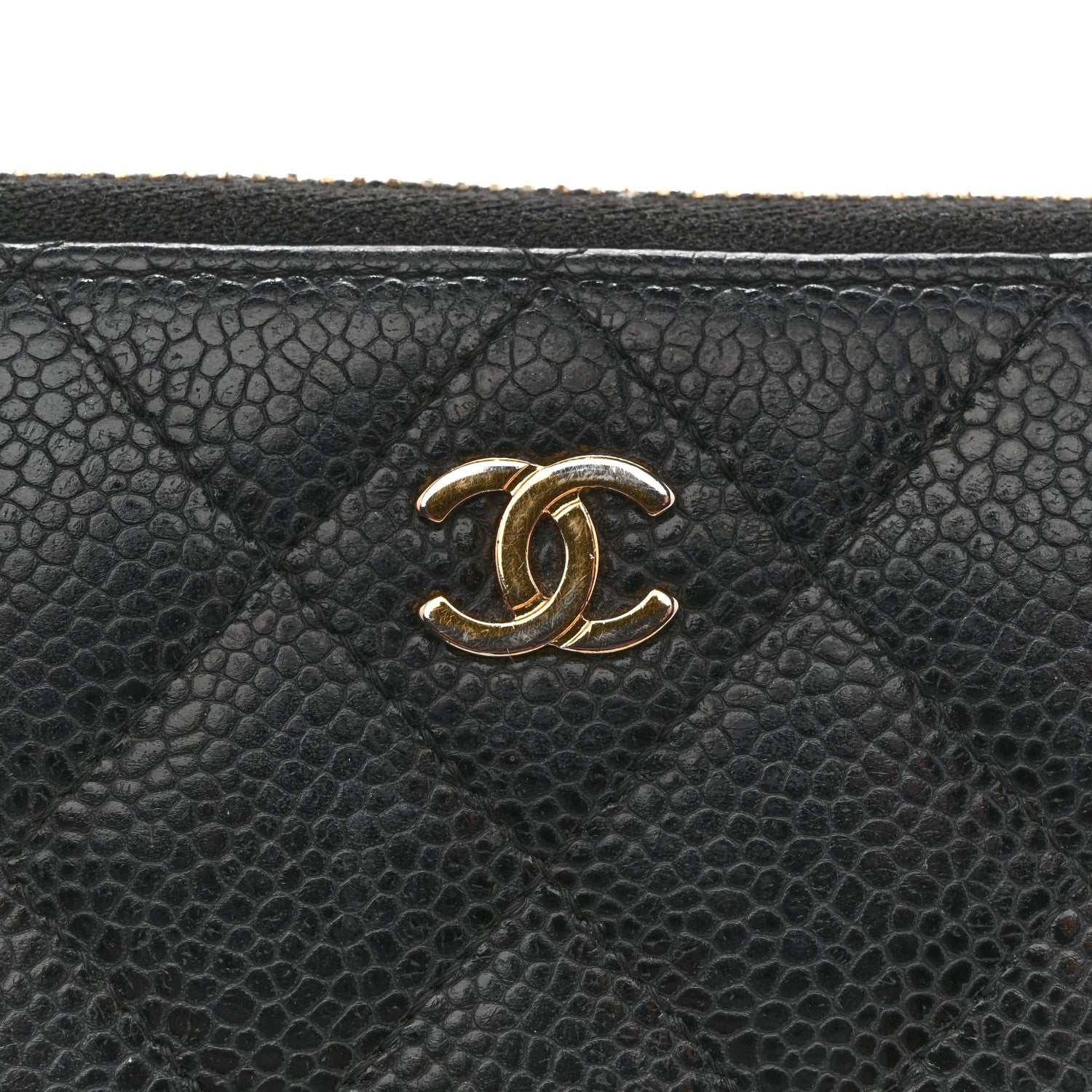 Caviar Quilted Large Gusset Zip Around Wallet Navy