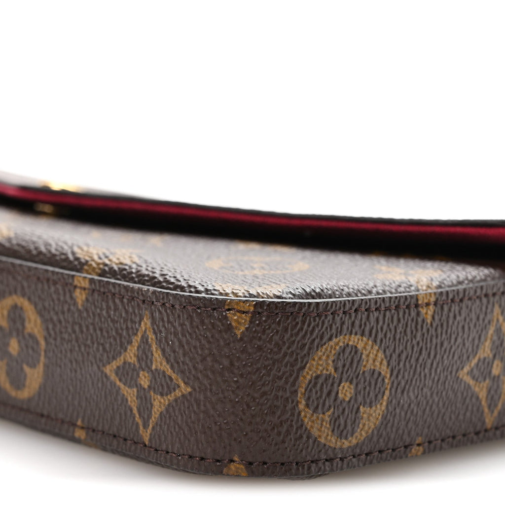 Louis Vuitton Monogram Pochette Felicie Chain Wallet Fuchsia
