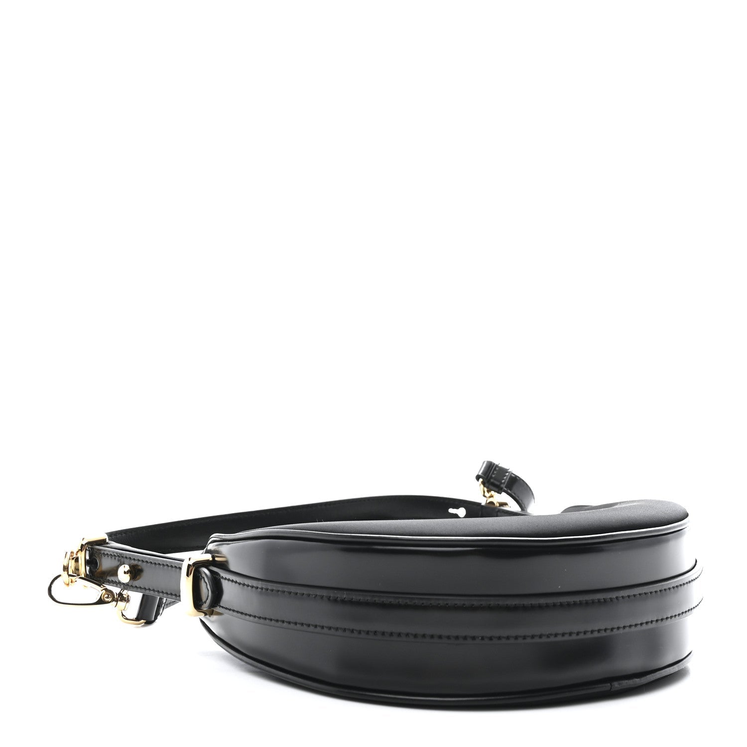 Prada Re-Nylon Spazzolato Mini Arque Shoulder Bag Black