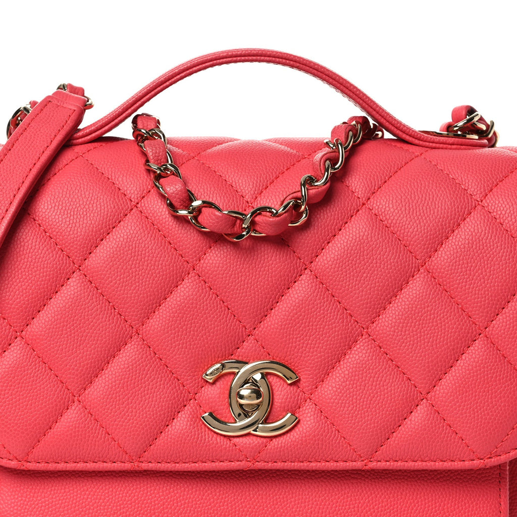 Chanel Caviar Quilted Small Business Affinity Flap Dark Pink