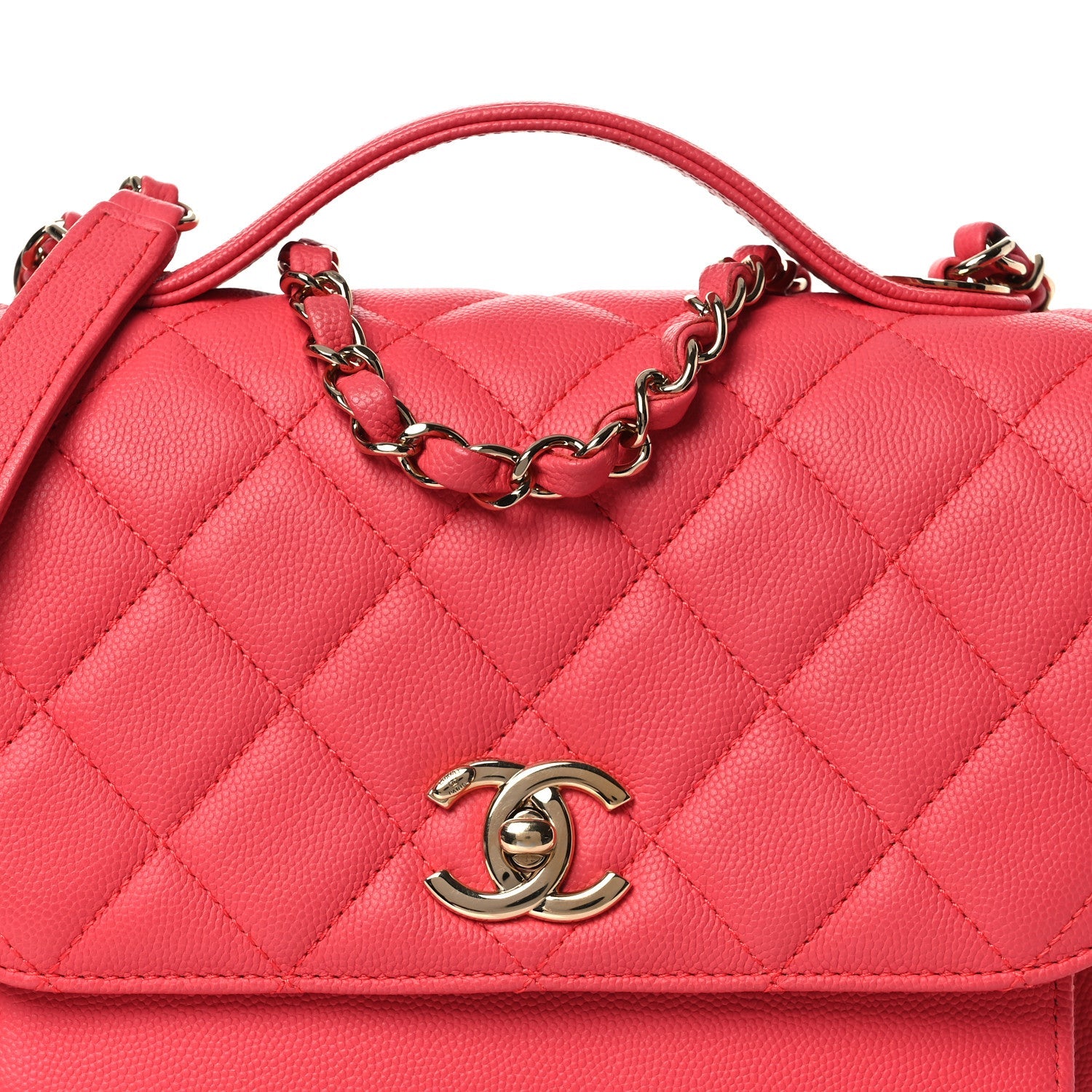 Chanel Caviar Quilted Small Business Affinity Flap Dark Pink