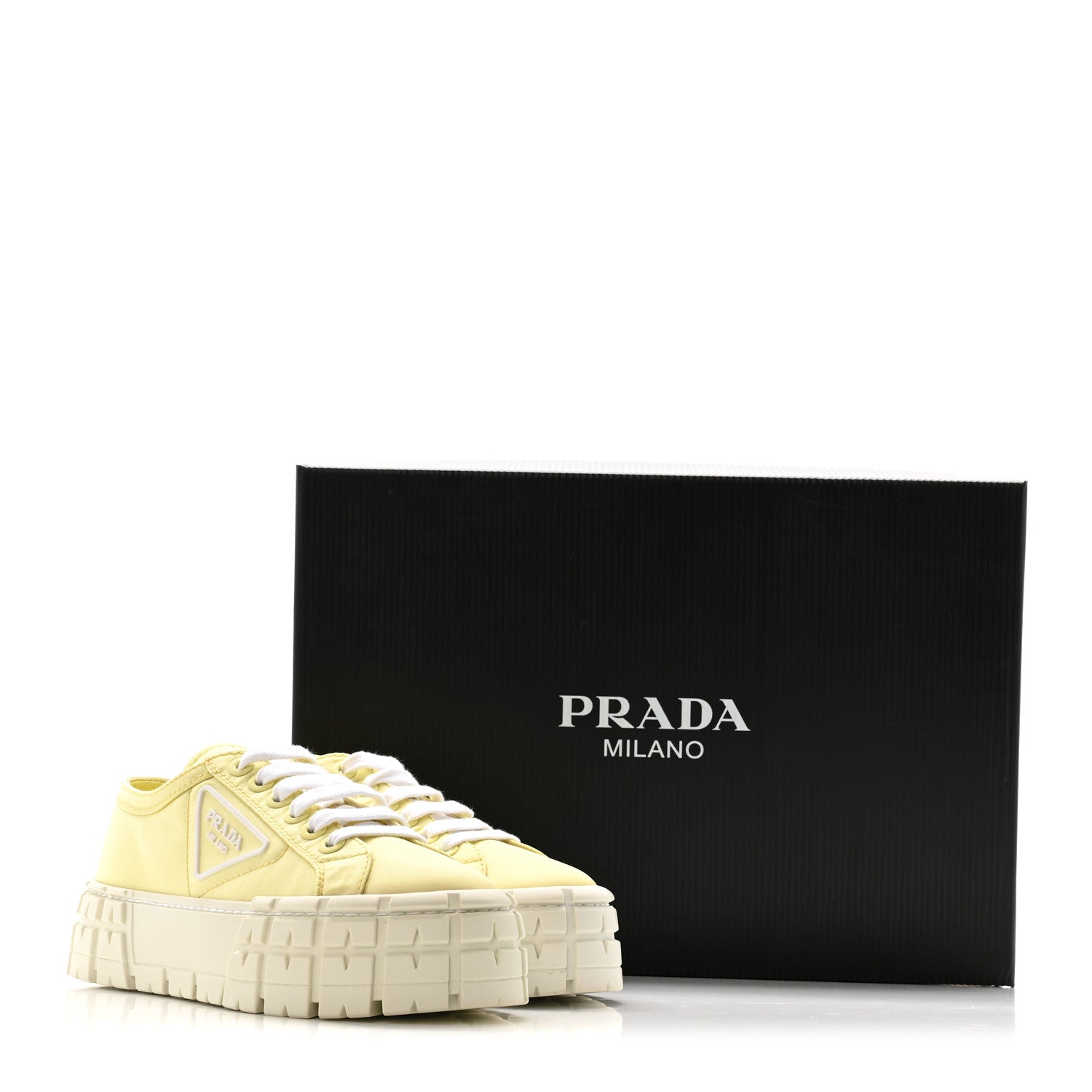 Prada Re-Nylon Gabardine Triangle Logo Double Wheel 50mm Sneakers 38 Narciso