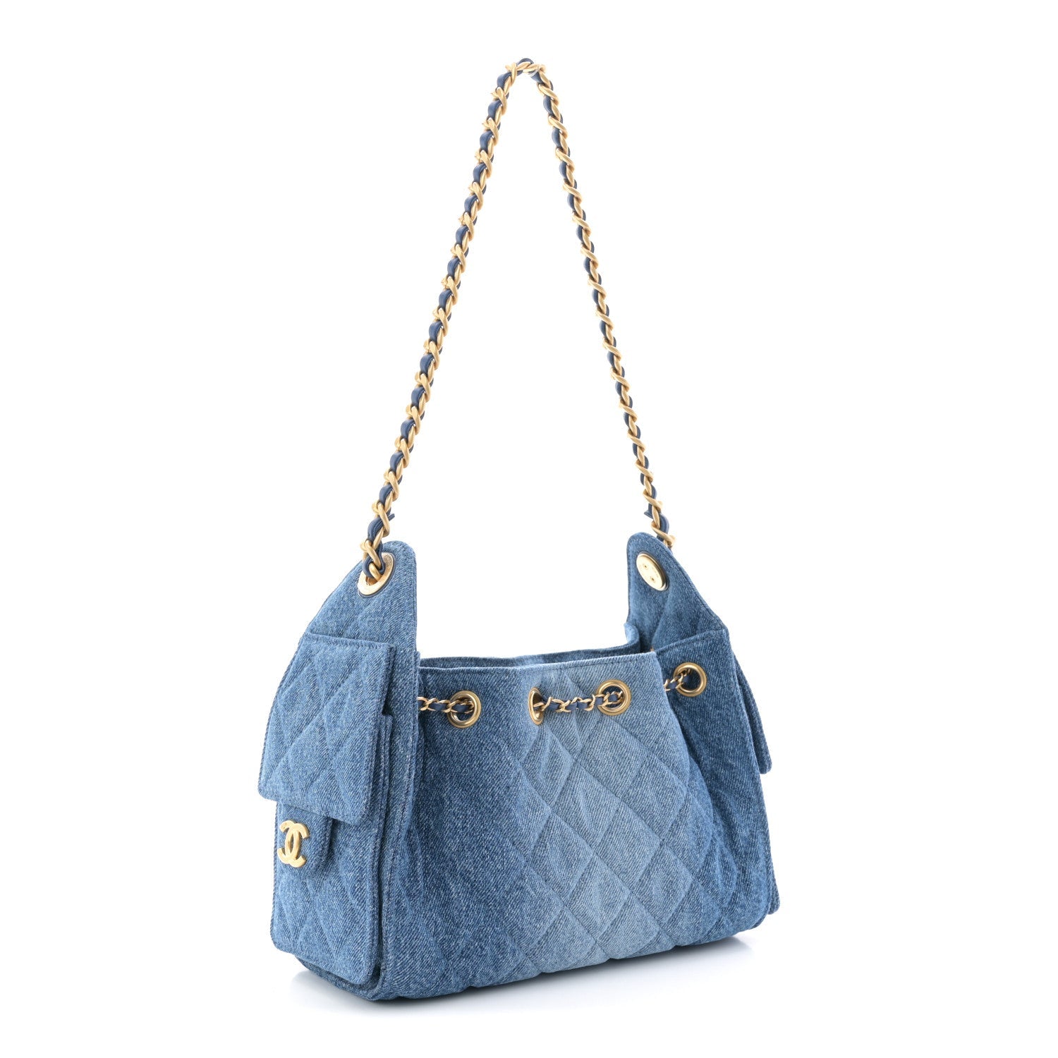Chanel Washed Denim Quilted Mini Chanel 25 Handbag Blue