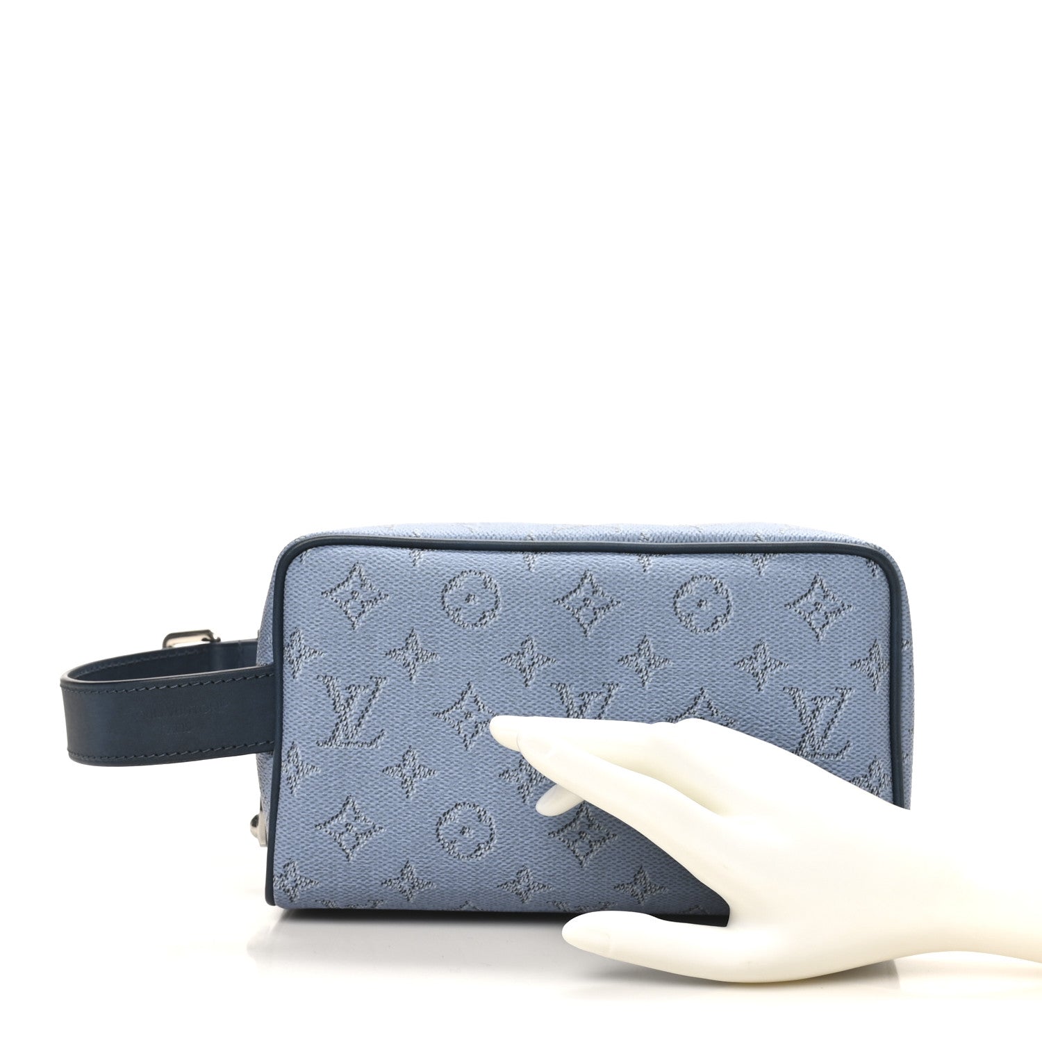 Louis Vuitton Monogram Heritage Locker Dopp Kit Toilet Pouch Blue