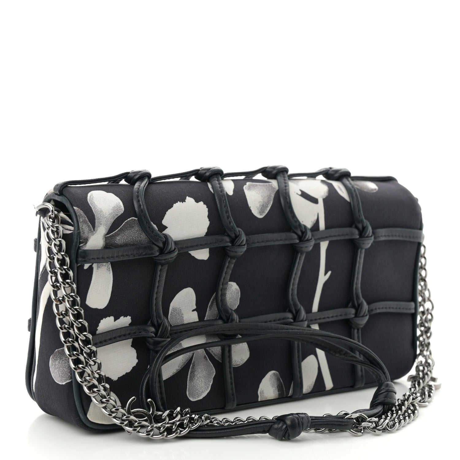 Chanel Silk Lambskin Tahiti Timeless Flap Navy White