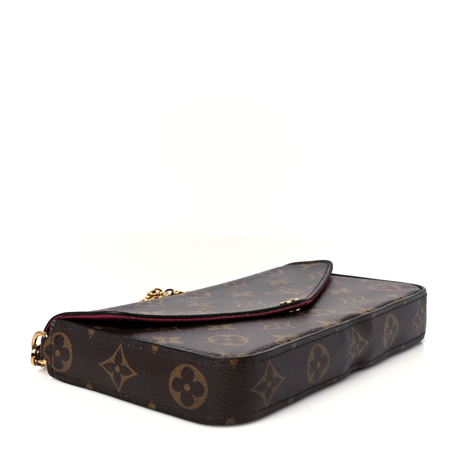 Louis Vuitton Monogram Pochette Felicie Chain Wallet Fuchsia