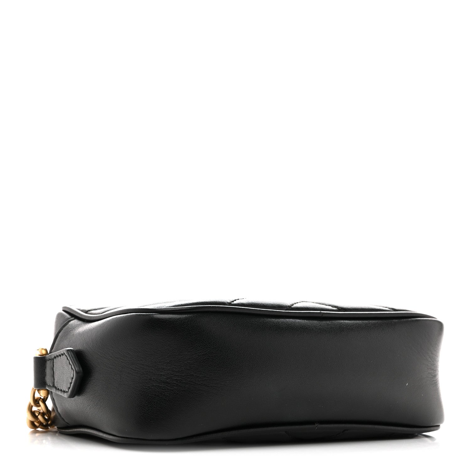 Gucci Calfskin Matelasse Mini GG Marmont Chain Shoulder Bag Black