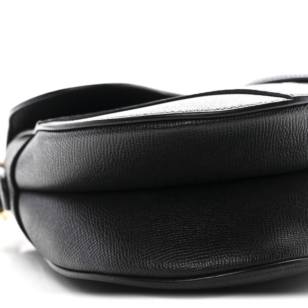 Christian Dior Grained Calfskin Saddle Bag Black